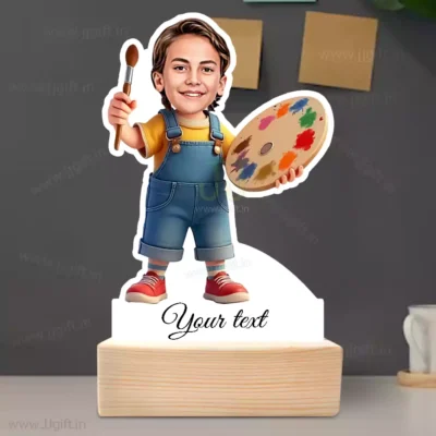 Mini Artist with Brush & Palette Standee Showpiece Gift-Artistic Dream looking