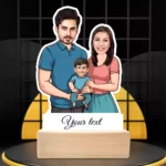 Our Little World-Happy Family Caricature Standee Gift For Couple With 1 Son