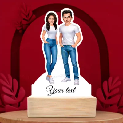 Personalized Happy Family Couple Caricature Table Top Standee