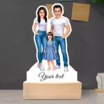 Personalized Happy Family Couple With 1 Girl Caricature Table Top Standee