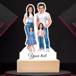 Personalized Happy Family Couple With 2 Girl Caricature Table Top Standee