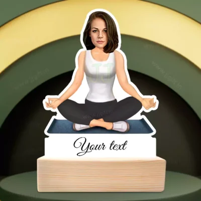 Personalized Yoga Girl Caricature Standee-Meditation & Wellness Edition