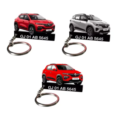 Renault All Car Keychain With Color Option & Number