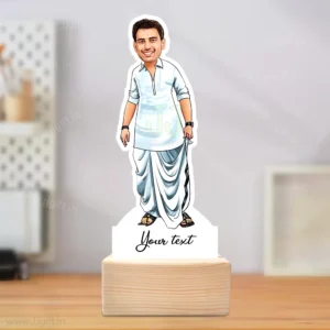 South Indian Traditional Veshti Caricature Gift-Desi Swag Edition
