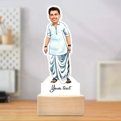 South Indian Traditional Veshti Caricature Gift-Desi Swag Edition