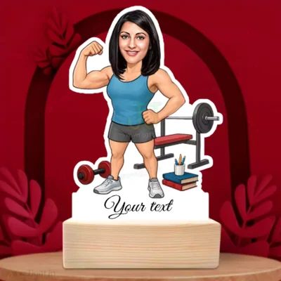 Strong Woman Gym Caricature Standee Gift-Fitness Queen Power Edition