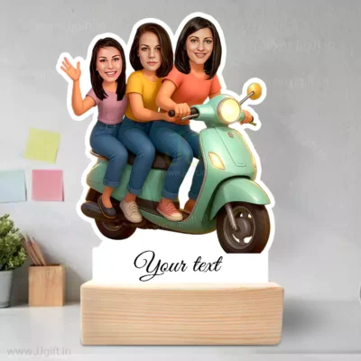 Three Hearts One Ride-Female Best Friends Ride on Scooty Showpiece Gift