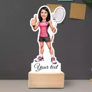 Badminton Gifts for her, Caricature Gift for Badminton Female Player