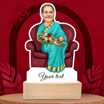 Golden Years Edition-Elegant Grandma Caricature Standee with Flowers