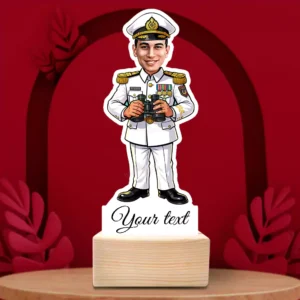 Indian Navy Officer Full Body Caricature-Medal & Duty Pose Edition