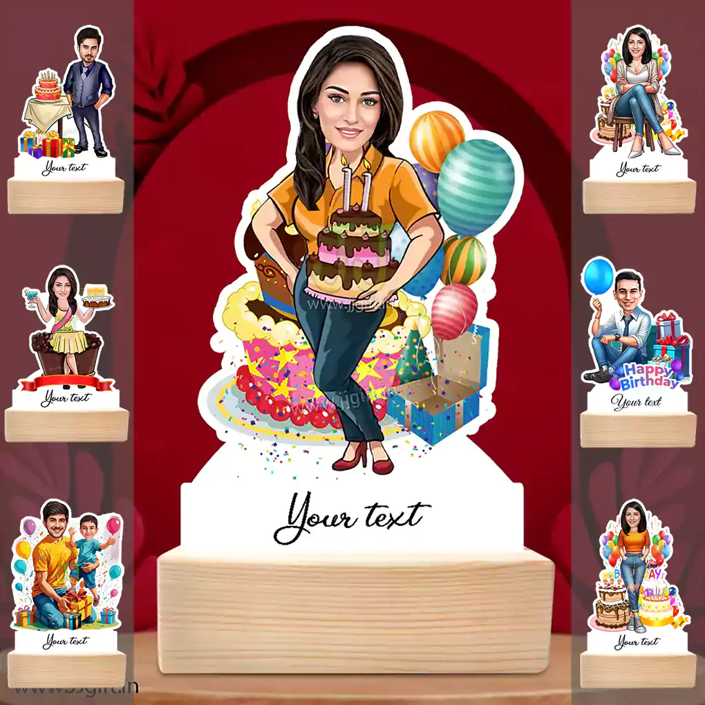 Personalized Birthday caricature standee gift, Unique present for birthday-MC main