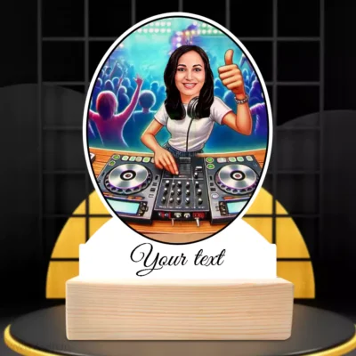 Personalized DJ Caricature Standee Gift For Female, Best Gift For Dj Lover For Female