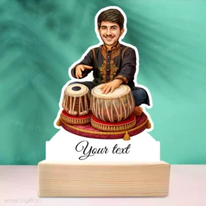 Personalized Tabla Player Caricature Standee Gift- Classical Music Edition, Unique Present For Tabla Player