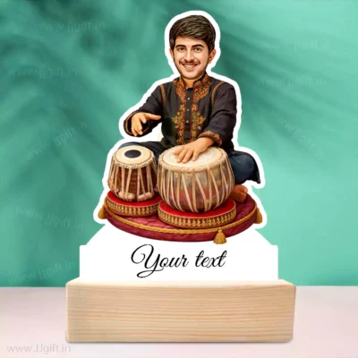 Personalized Tabla Player Caricature Standee Gift- Classical Music Edition, Unique Present For Tabla Player