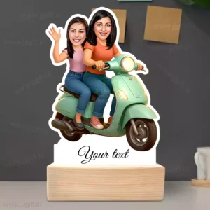 Two Hearts One Ride-Female Best Friends Ride on Scooty Showpiece Gift