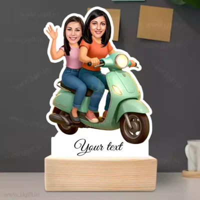 Two Hearts One Ride-Female Best Friends Ride on Scooty Showpiece Gift