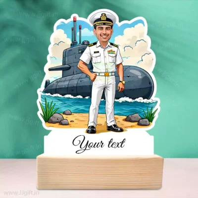 Custom Indian Navy Officer Caricature with Submarine-Naval Operations Edition