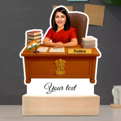 Government Female Officer Caricature Standee, Custom IAS Officer Photo Gift-Public Service Pride Edition