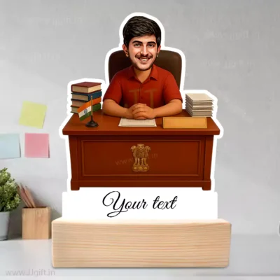 Government Male Officer Caricature Standee, Custom IAS Officer Photo Gift-Public Service Pride Edition