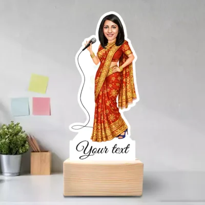 Personalized Female Singer Caricature Standee Gift, Custom Stage Performer Caricature Standee