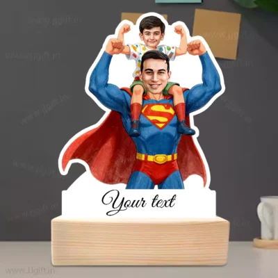Super Dad & Mini Hero Caricature Standee-Kid Hero Edition