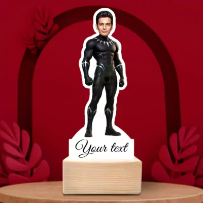 Custom Black Panthor Caricature Standee Gift, Personalized Present For Black Panthor Fan