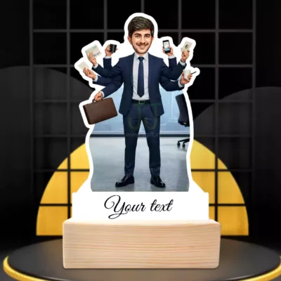 Personalized Corporate Employee Caricature Standee Gift, Custom Multitasking Office Professional Caricature Standee