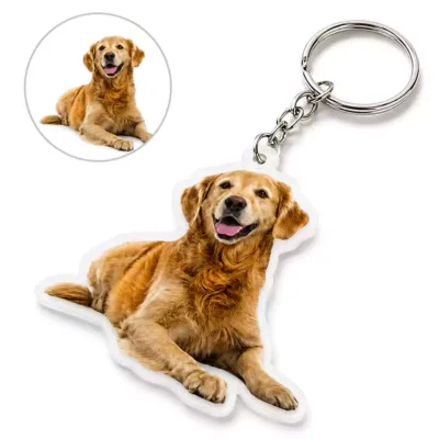 Personalized Acrylic Pet Photo Keychain, Personalized Pet Memorial Photo, Custom Acrylic Pet Photo Keychain