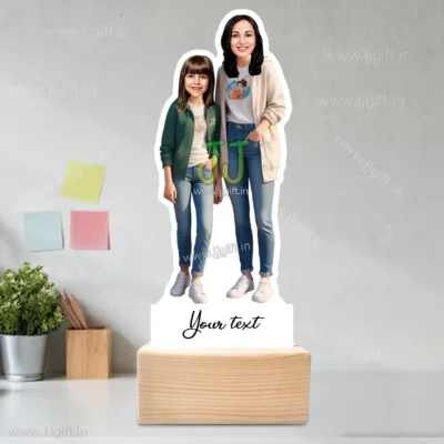 Fashion, Friendship & Forever Love Mother Daughter Caricature Standee Gift