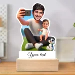 Little Princess with Super Dad Caricature Standee Gift-Daughter Love Edition