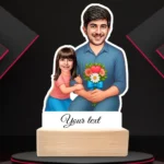 Personalized Father & Daughter Caricature Standee-Custom Dad & Daughter Figurine