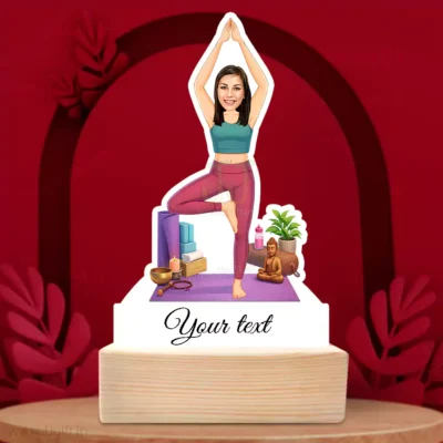 Artistic Yoga Lifestyle Cartoon Acrylic Caricature, The Yoga Girl Personalized Caricature-Meditation Theme Caricature