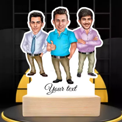 Employee Excellence-Personalized Goal Achiever Trio Caricature Standee Gift