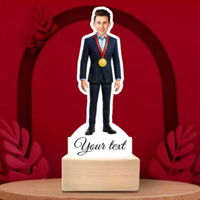 Hall of Fame-Personalized Medal Winner Caricature Gift , Coporate Peak Performer Stadee Award