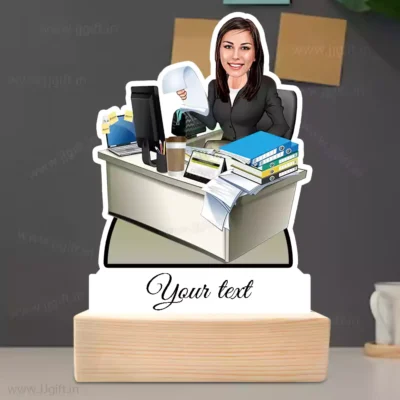 Personalized Business Woman Caricature Standee, Custom Working Professional Gift