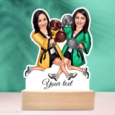 Punching with Love-Persoanlized Best Friends Caricature Gift-Friendly Fighters Edition