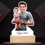 Personalized Dad with Baby Caricature, Custom Family Keepsake For Dad With Baby