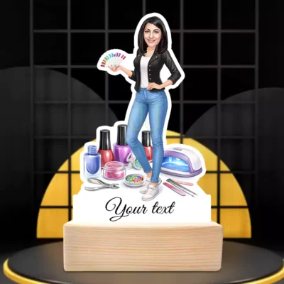 Personalized Gift For Nail Artist, Premium Female Nail Technician Personalized Acrylic Portrait Gift Idea, Professional Nail Expert Acrylic Standee Caricature