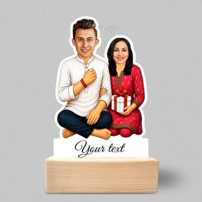 Personalized Raksha Bandhan Gift for Brother & Sister -Custom Caricature Standee For 1 Brother & 1 Sister
