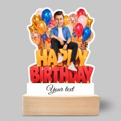 Custom Birthday Caricature Photo Gift for Man, Personalized Birthday Acrylic Cutout Gift, Birhday Gift For Him