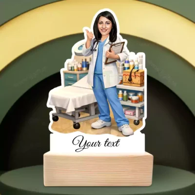 Cosmetic Dermatologist Caricature GIft, Personalized Skin Clinic Specialist Wooden Standee Gift, Unique Skin Care Specialist Caricature Gift