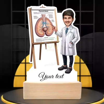 Custom Endocrinology Consultant Caricature Standee Gift, Personalized Thyroid Specialist Gift For Offic Decor