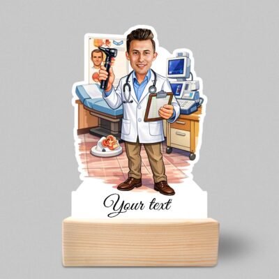 ENT Specialist Caricature Gift for Table Top, Sandee Clinic Gift For ENT Doctor