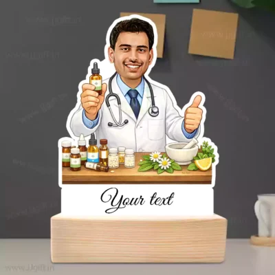 Personalized Homeopathic Doctor Caricature Standee-Custom Homeopathy Medicine Gift, Unique Present For Homeopathy Doctor For Table Top, Homeopathy Clinic Opening Standee Gift