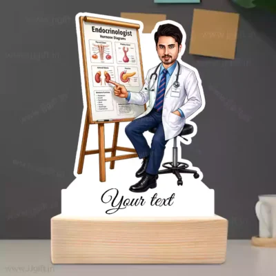 Personalized Hormone Specialist Doctor Caricature Gift, Unique Showpiece For Endocrinologist