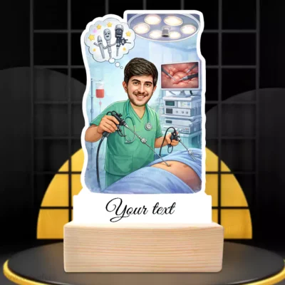 Personalized Minimal Access Surgeon Caricature, Custom Endoscopic Surgeon Table Top Gift