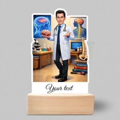 Personalized Neurologist Caricature Standee Gift, Brain Scan & Neurology Specialist Table Top Standee, Hospital Opening Gift For Neurologist