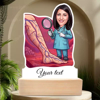 Personalized Vascular Surgeon Caricature Standee, Present For Blood Circulation Specialist Or Vein Specialist, Custom Phlebology Doctor Standee